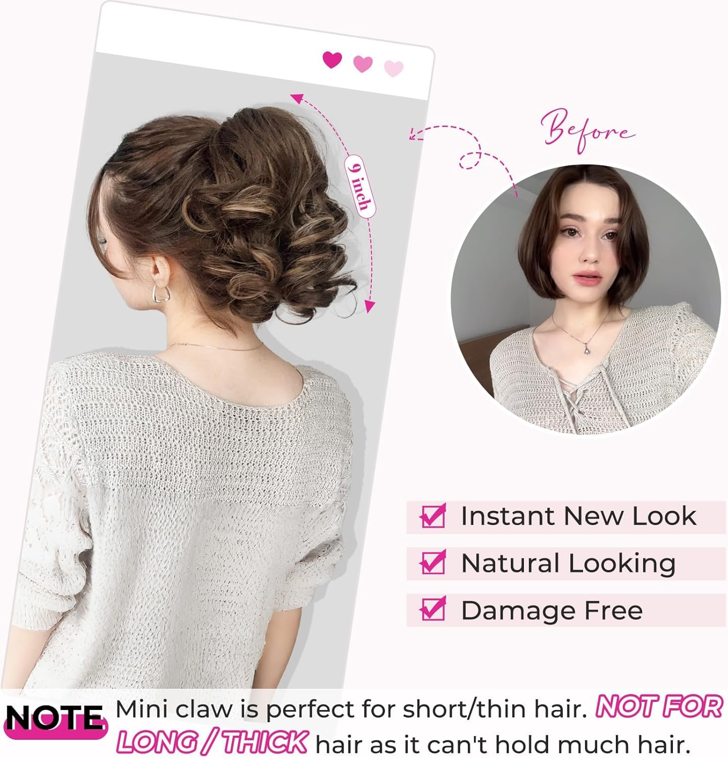 REECHO synthetic hair extension showcasing the realistic Japanese technology fiber texture and layered volume.