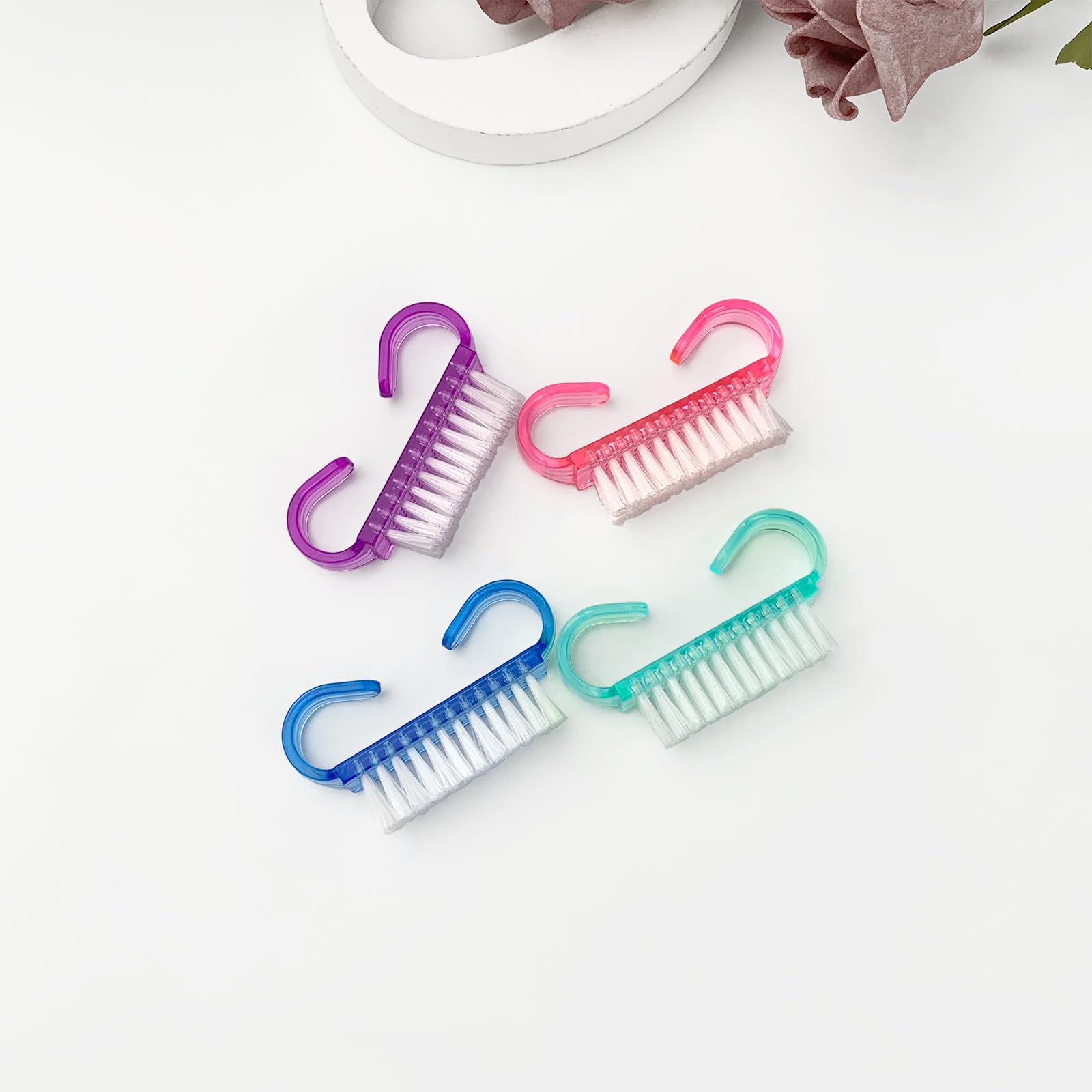 Compact colorful finger and toe cleaning tools with easy grip design