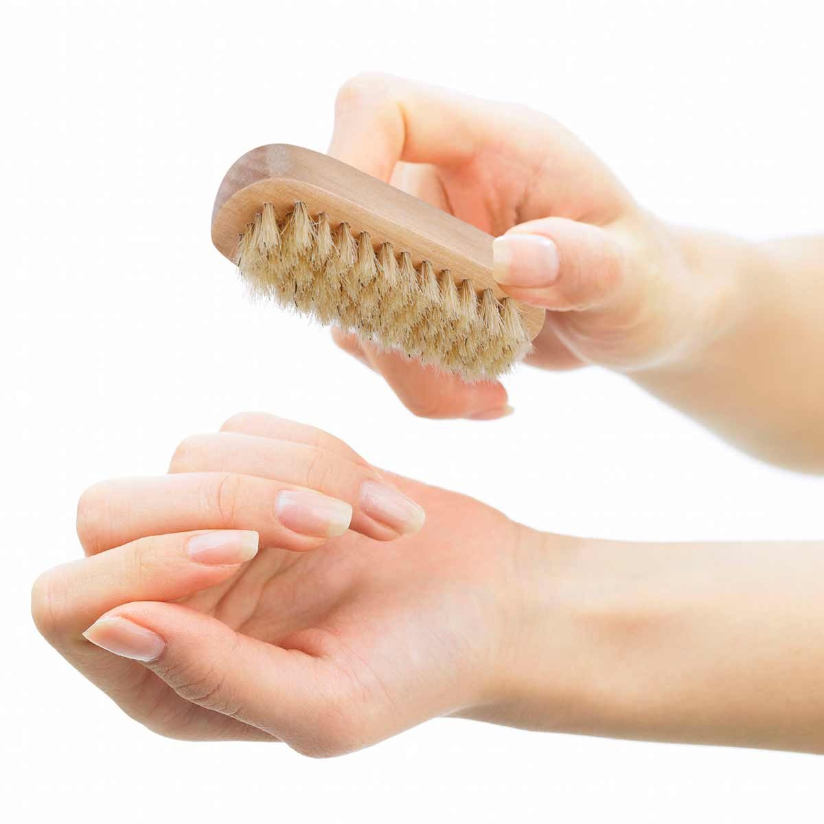Tbestmax eco friendly wooden hand brush with dual texture natural bristles