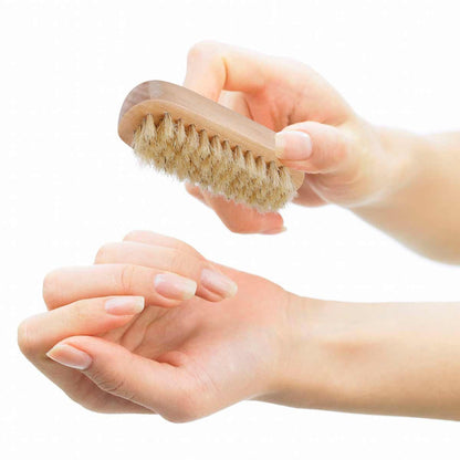 Tbestmax eco friendly wooden hand brush with dual texture natural bristles