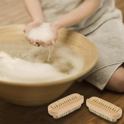 Tbestmax rectangular wooden nail scrubber brush for removing dirt under nails