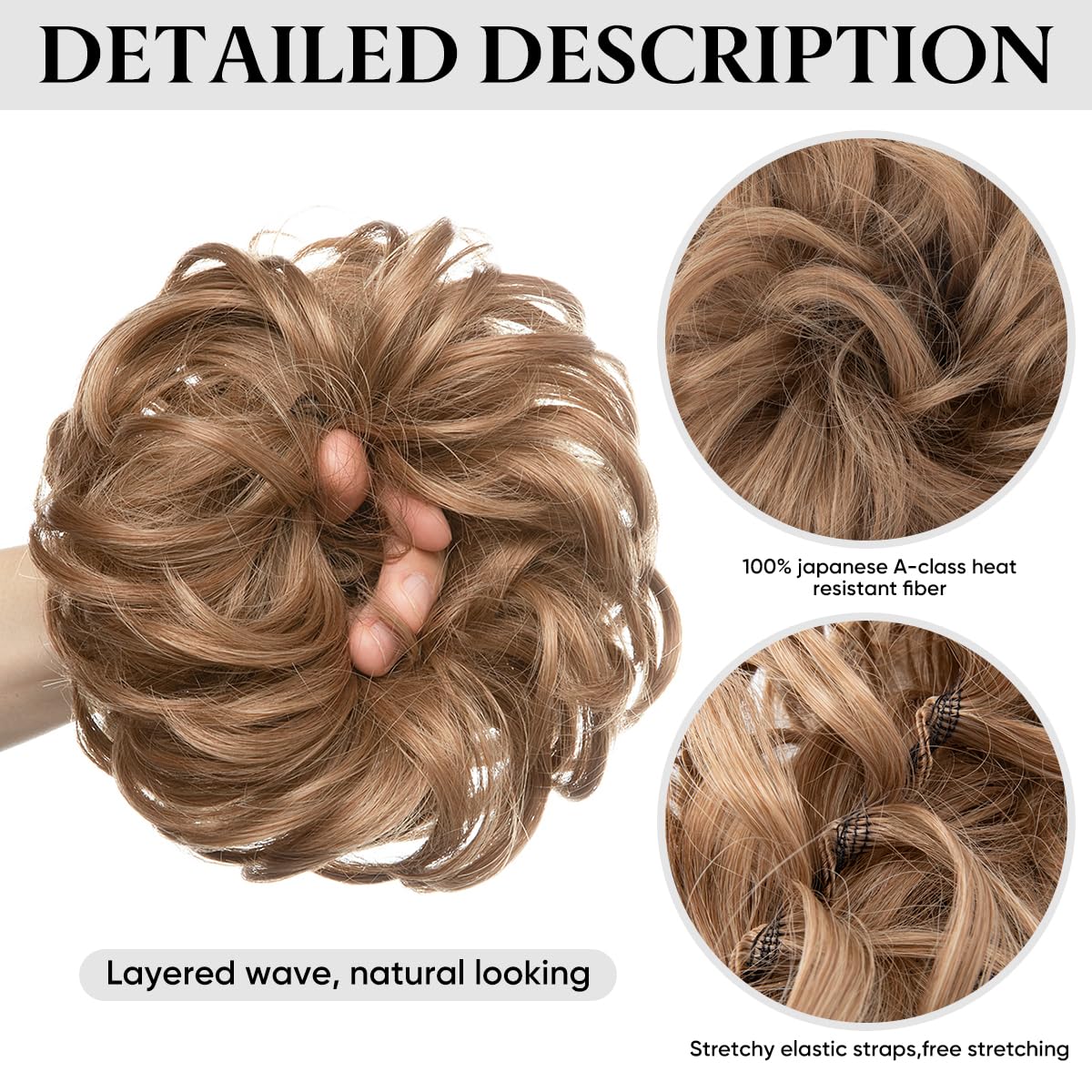 SARLA synthetic hair extension set showing volume comparison