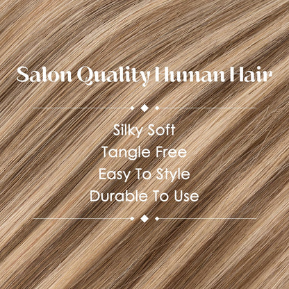 Hairro 31 Grams mini clip on hairpin hairpieces showing the straight multi tonal texture