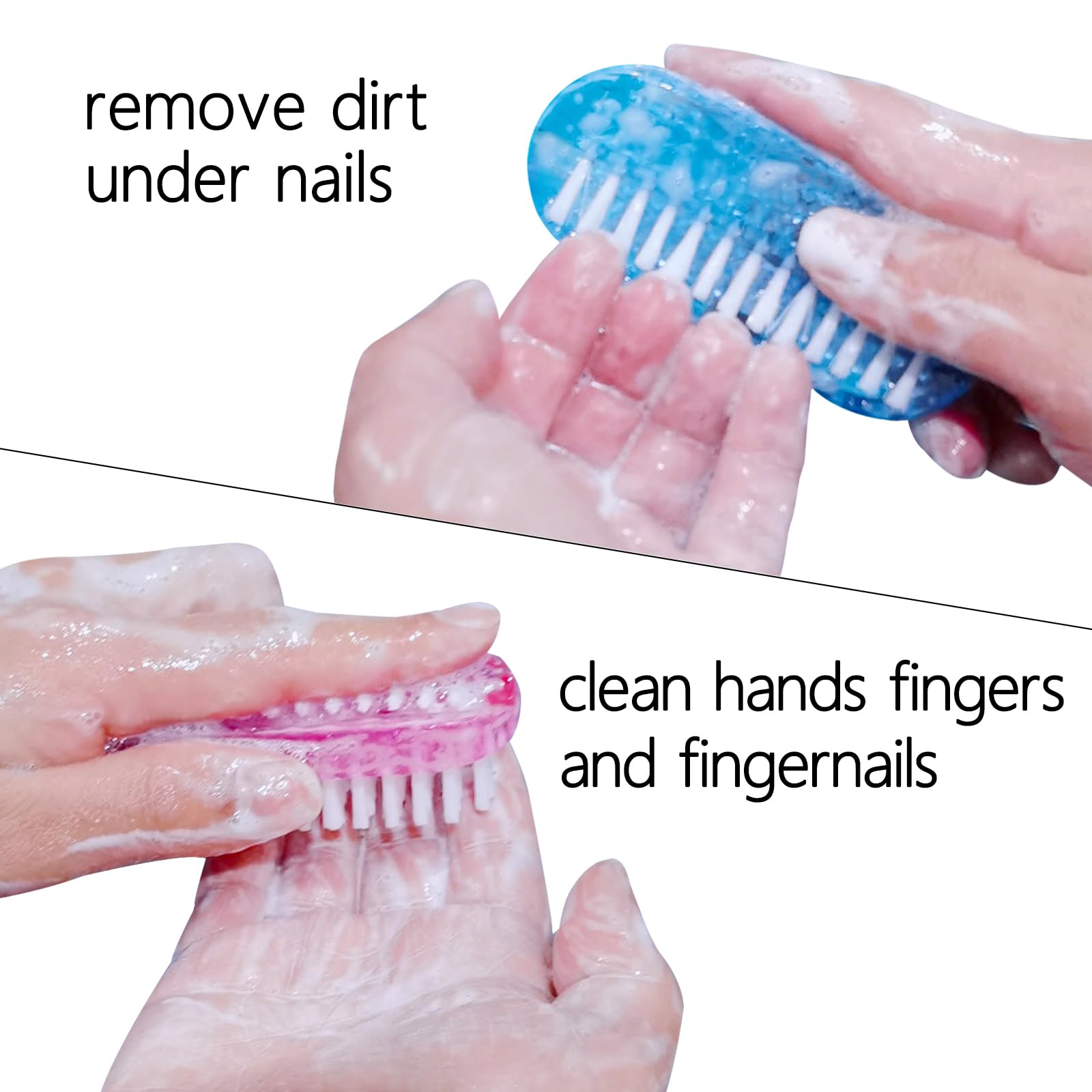 Four piece colorful double sided nail scrubber set for family manicures
