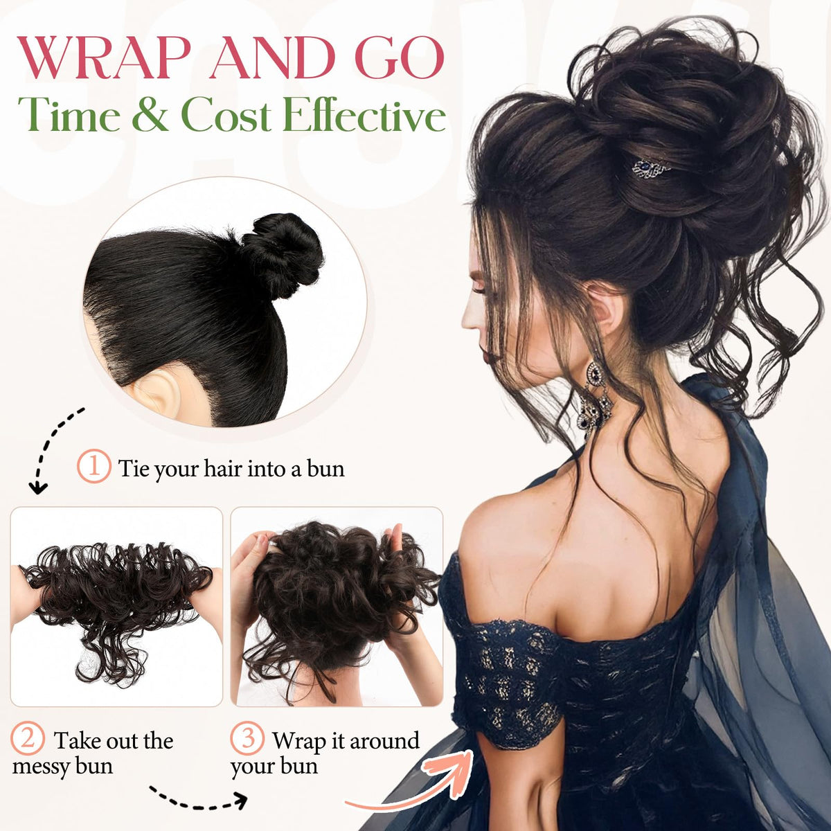 Anatomix medium brown hair extension side view showing face framing tendril length