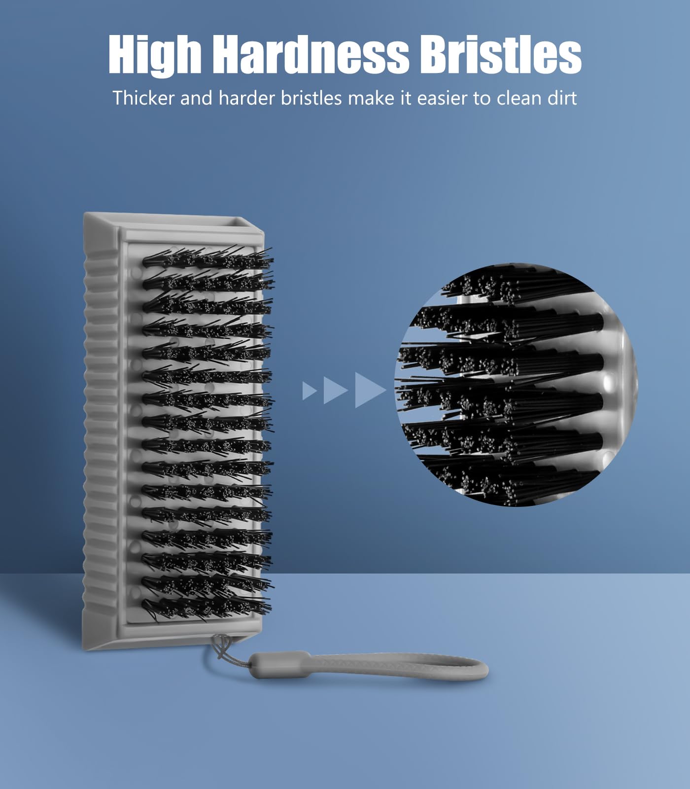 Larbois dual sided fingernail cleaning brush displaying the corrugated non slip grip on the side