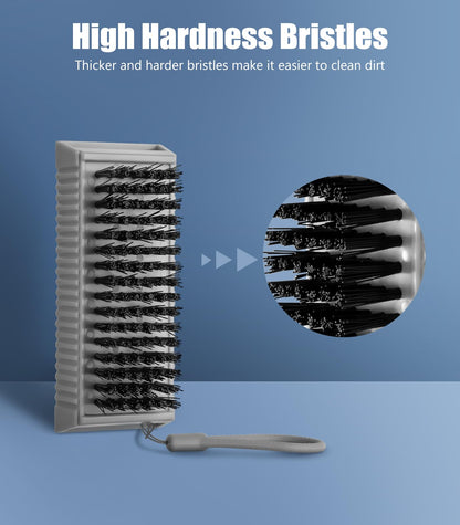 Larbois dual sided fingernail cleaning brush displaying the corrugated non slip grip on the side