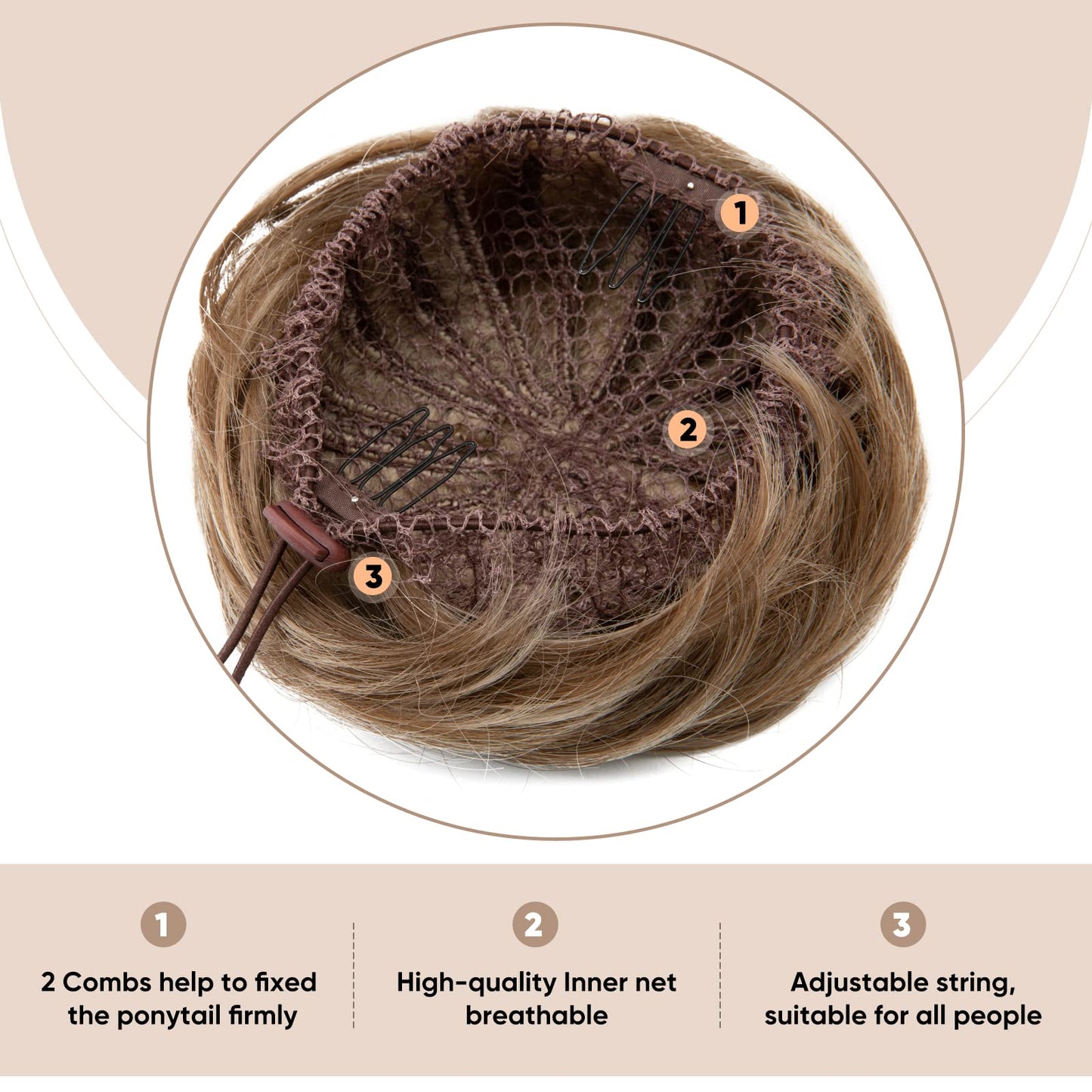 SARLA heat resistant synthetic hair updo close up texture details