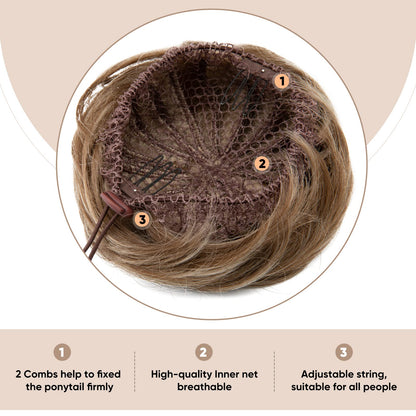 SARLA heat resistant synthetic hair updo close up texture details
