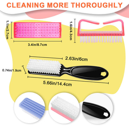 Ergonomic handle grip fingernail scrubber brush close up