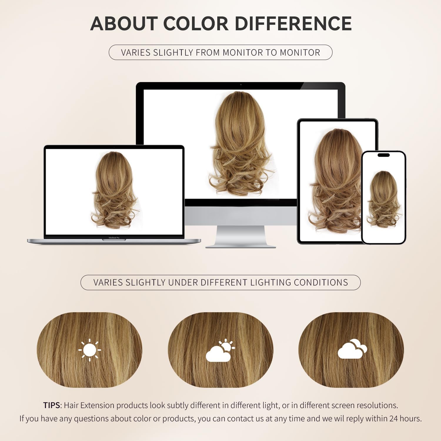 Packaging layout of the ZQIAN BEAUTY highlighted synthetic hair extension.