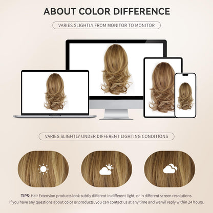 Packaging layout of the ZQIAN BEAUTY highlighted synthetic hair extension.