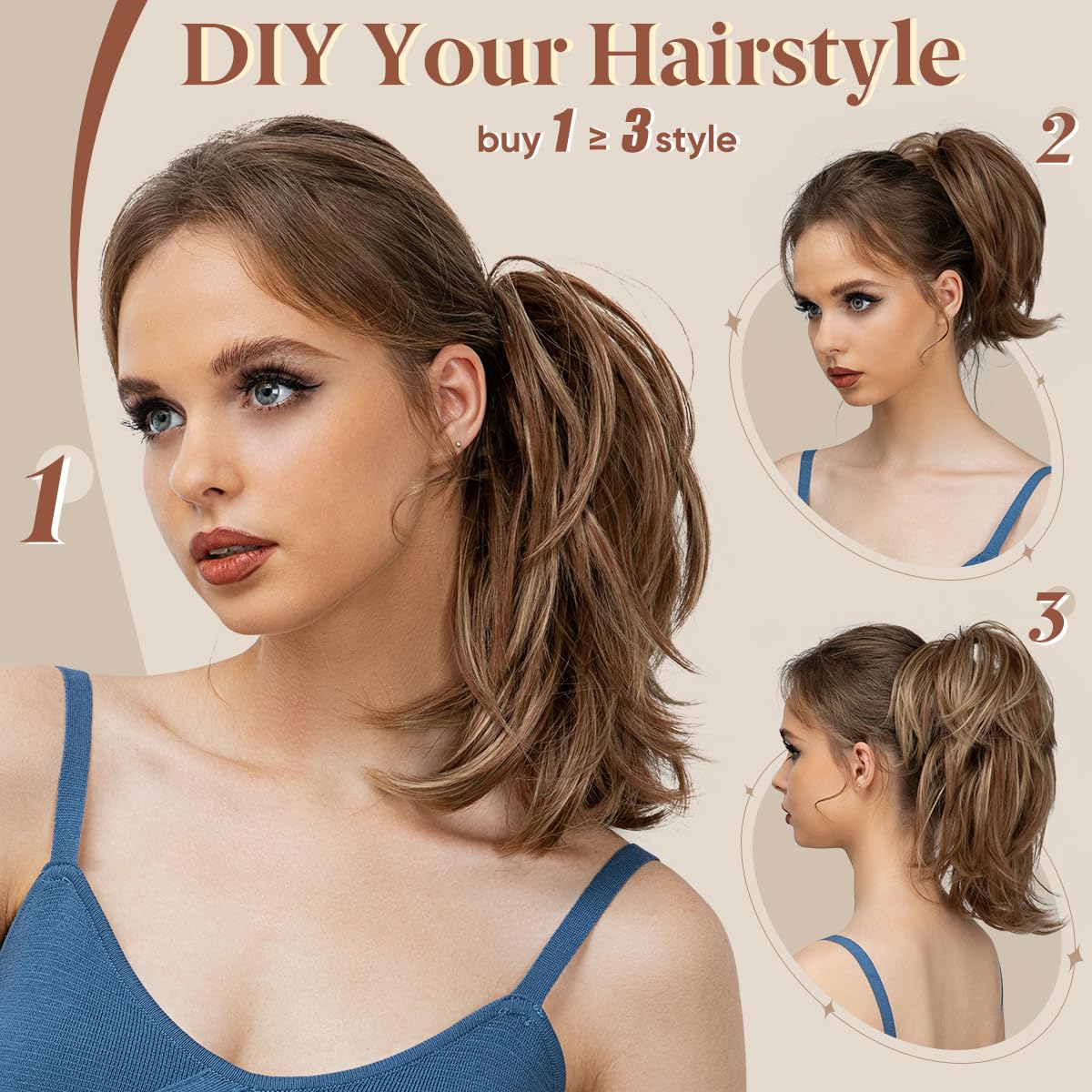 CJL HAIR heat resistant straight hair extension being styled with a thermal tool