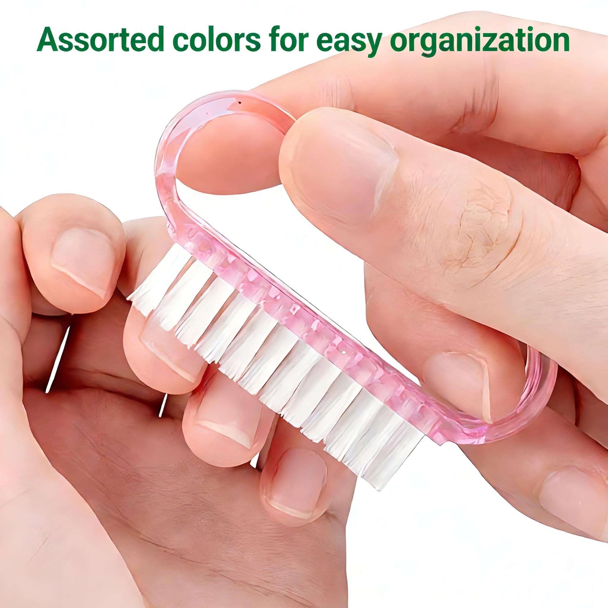 Person using nail brush for pedicure care