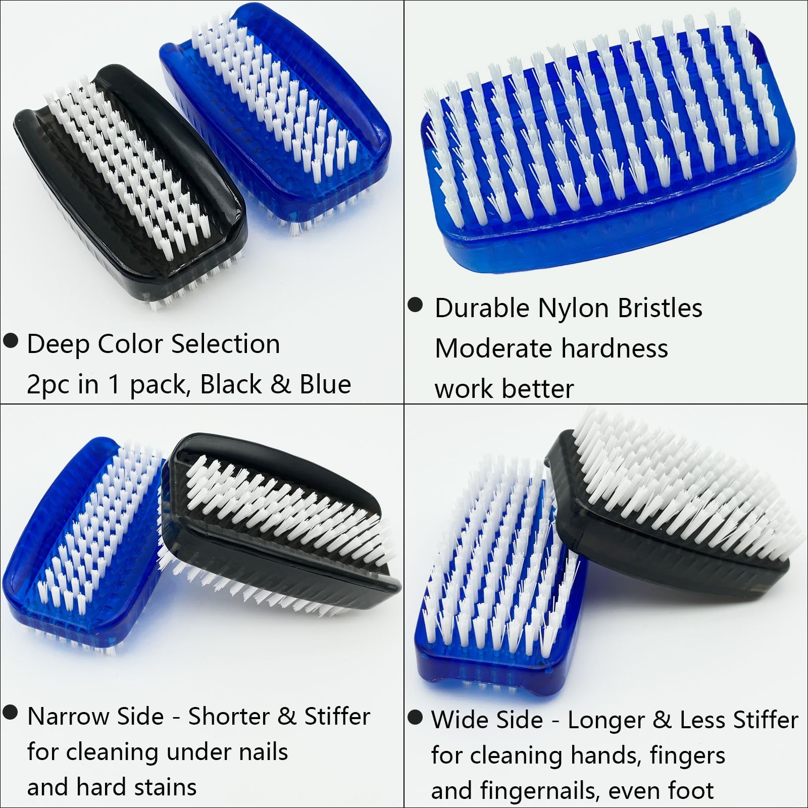 GKETN black and blue hand scrub brushes for manicure cleaning