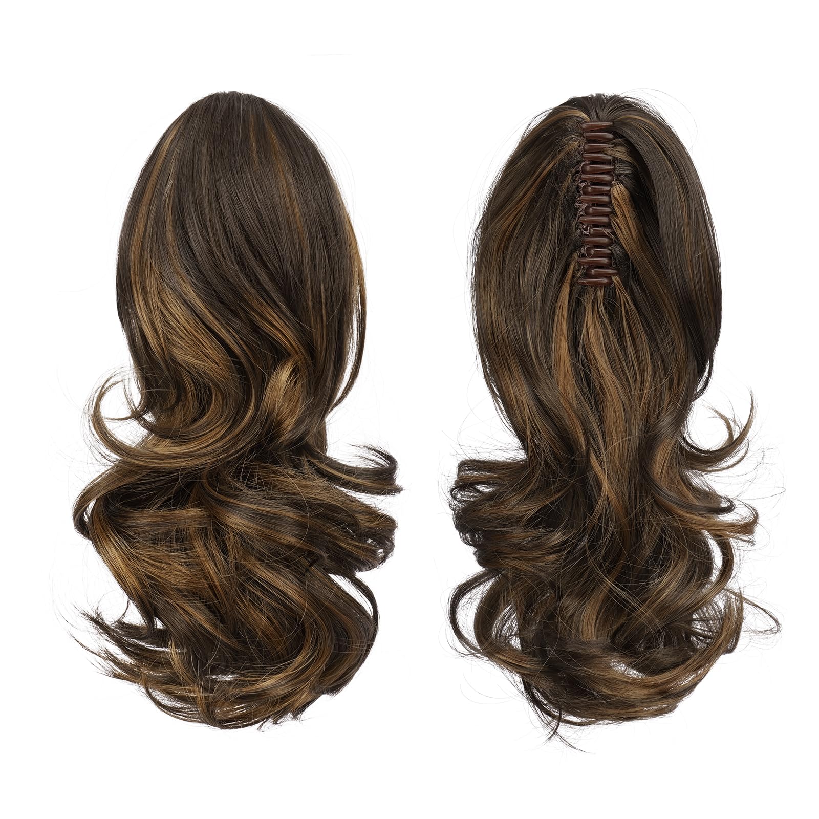 Sofeiyan synthetic claw clip hair extension side profile displaying the secure clip mechanism attachment