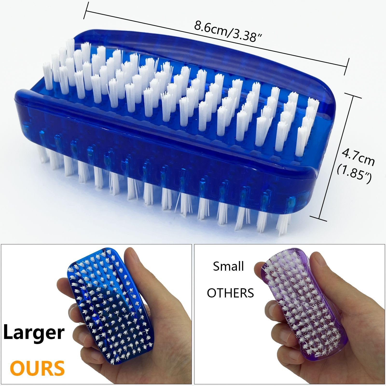 GKETN plastic handle nail brush for deep under fingernail dirt removal