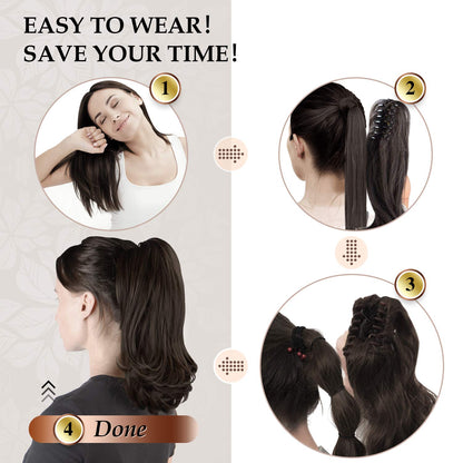 Sofeiyan curly ponytail extension styled upside down for an ultra high volume layered look