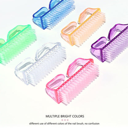 Side profile of the flexible nylon bristles on the pedicure scrubbing tool kit.