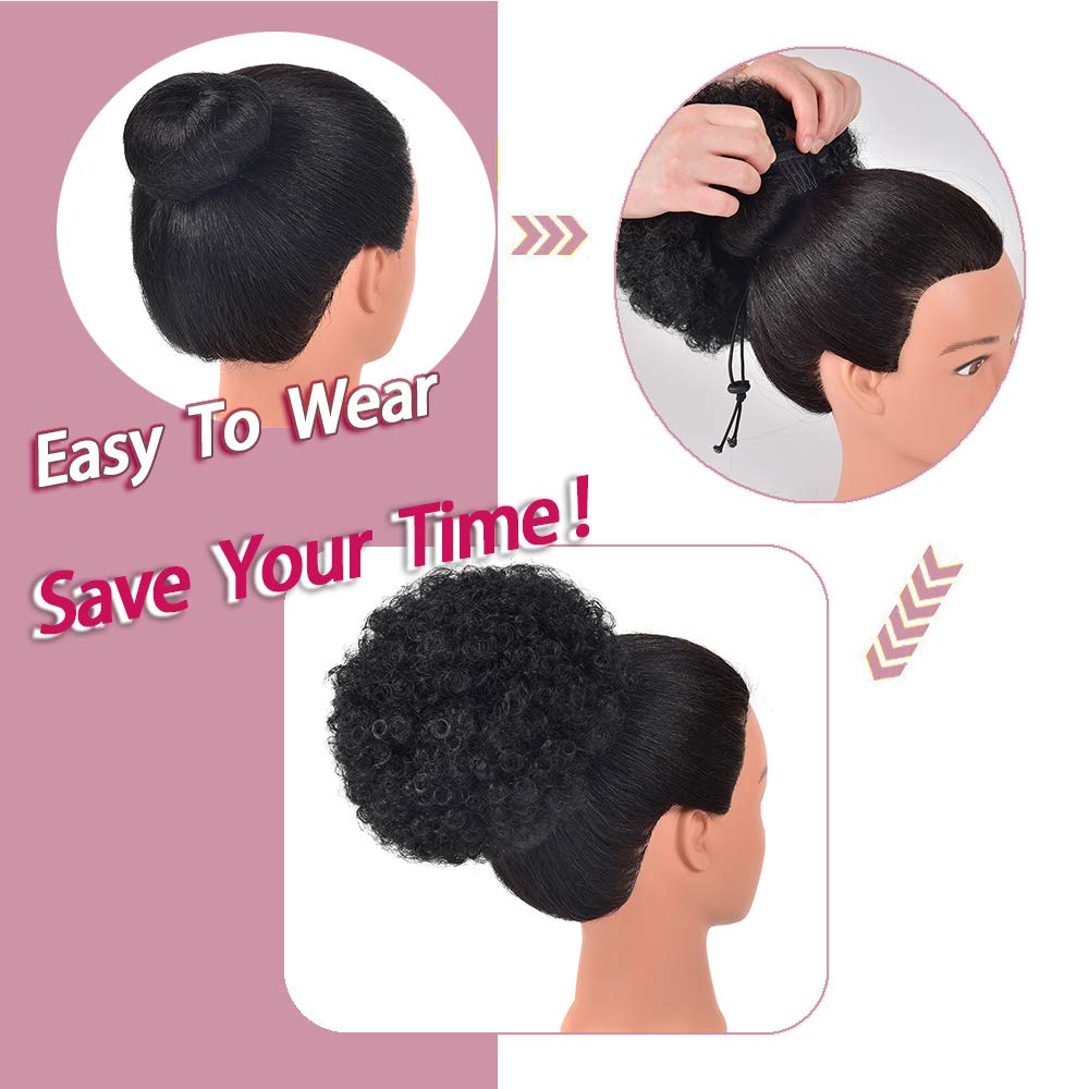 Rosmile natural black one b number hairpiece demonstrating the realistic heat resistant coily hair texture