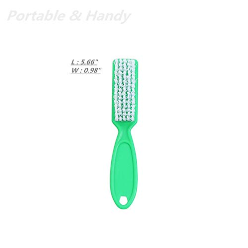 Close-up view of the flexible plastic bristles designed for gentle manicure and pedicure cleaning.