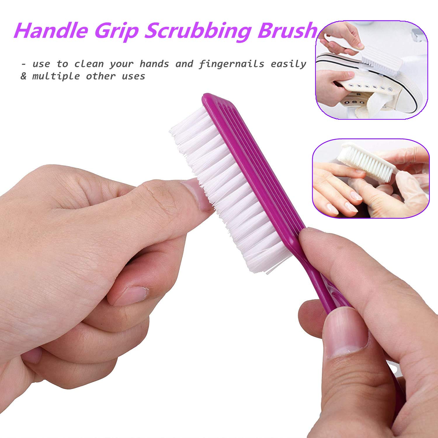 Compact and lightweight hand cleaning brushes suitable for household kitchen and bathroom use.