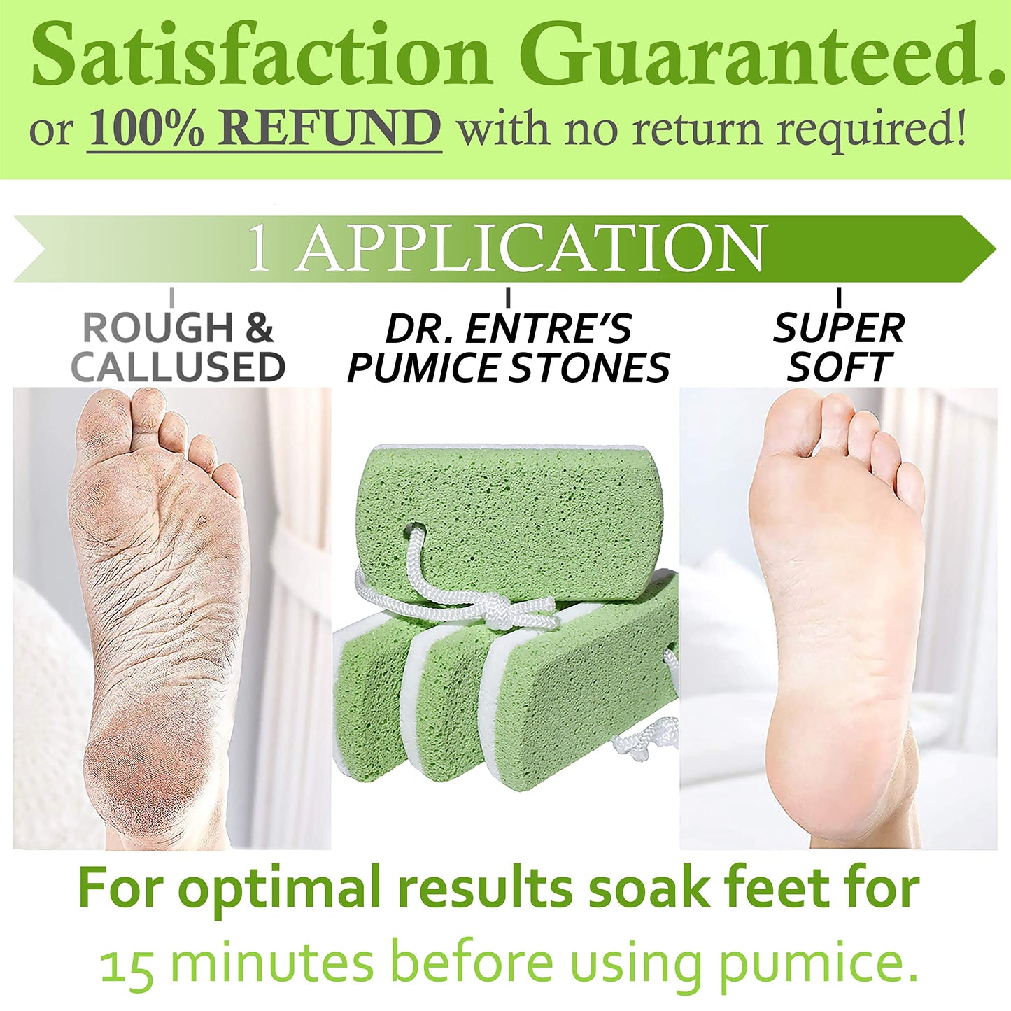 Top down view of Dr. Entre's green and white pedicure tools