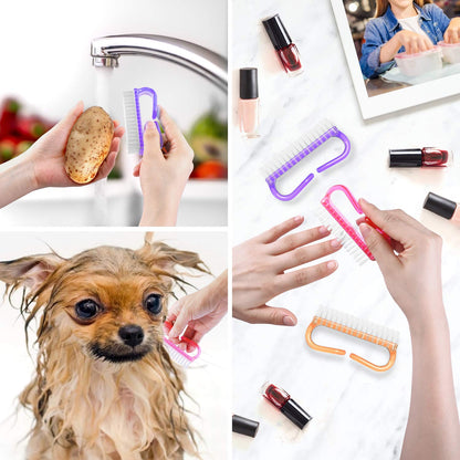 Larbois sturdy plastic nail scrubbing brush package for home and travel use