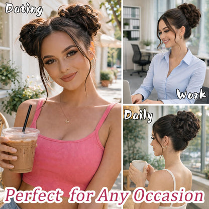 MORICA dark brown hairpiece styled elegantly for a formal festive wedding look.