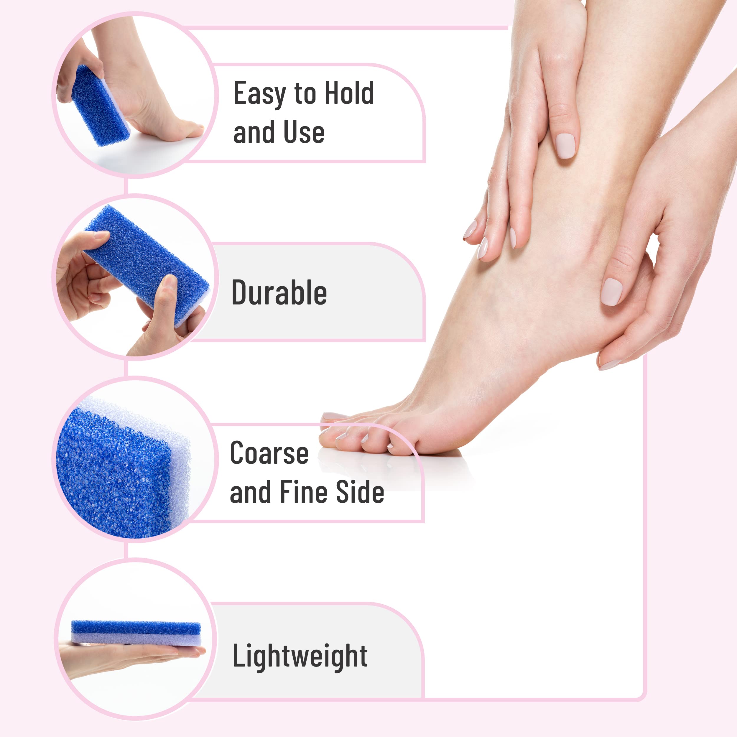 Multi-colored pumice stone set for pedicure use