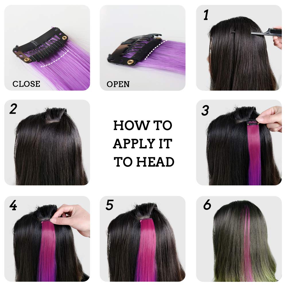 KGBFASS 20 inch straight hair highlights shown on a young girl for party styling