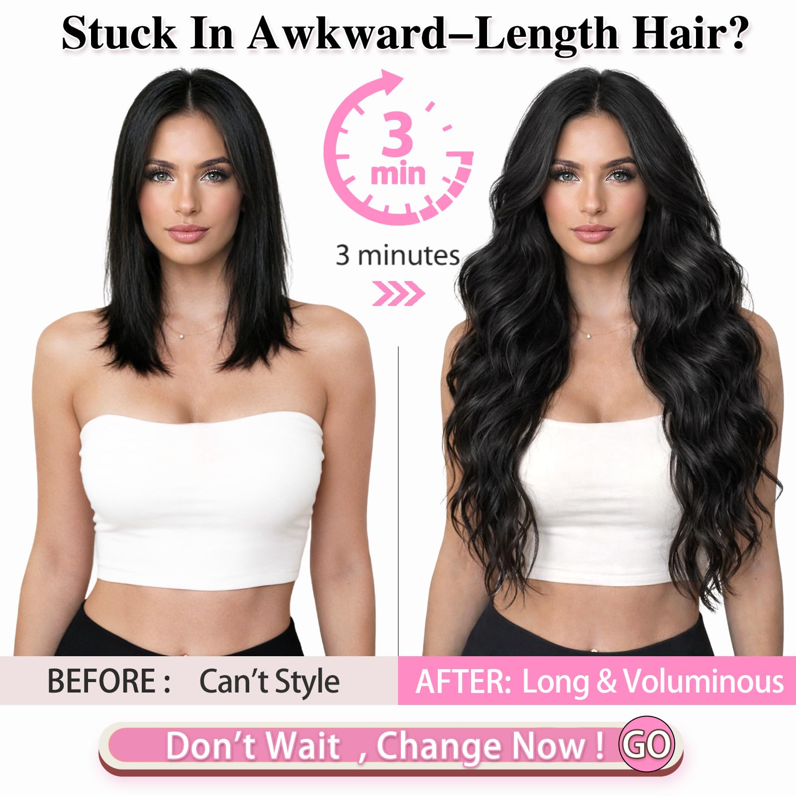 ALXNAN 4 pieces double weft hairpieces laid out flat demonstrating secure BB clips.