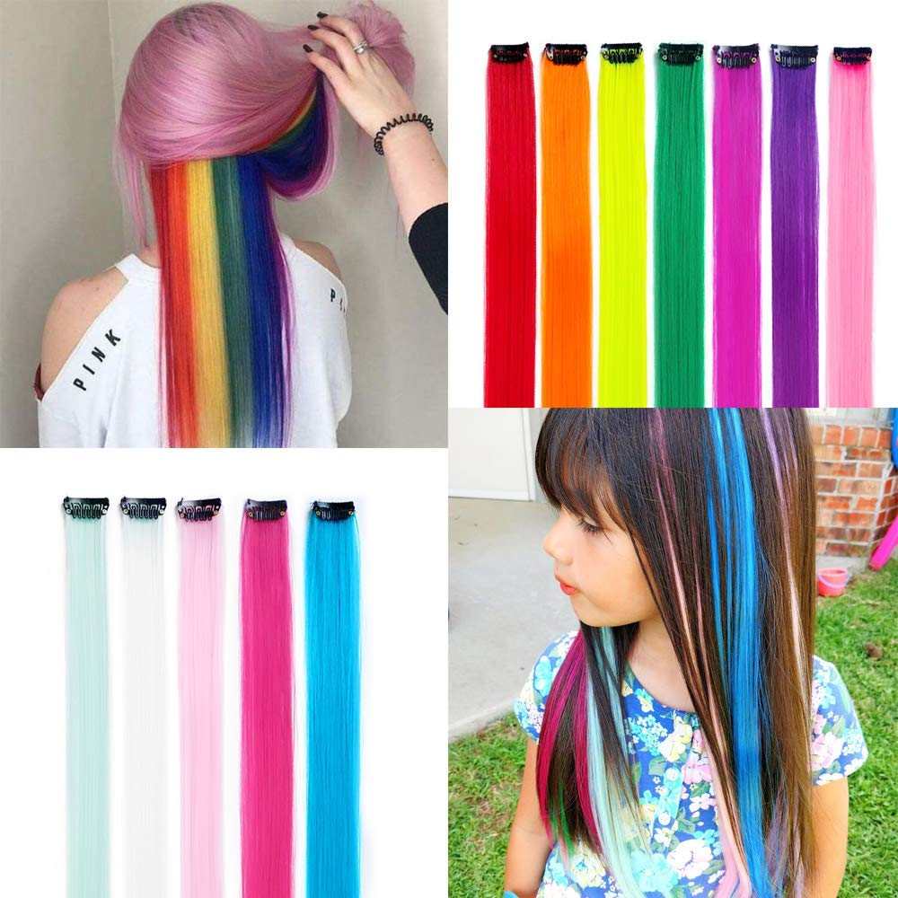 Heat resistant synthetic hair extensions being styled with a low heat blow dryer