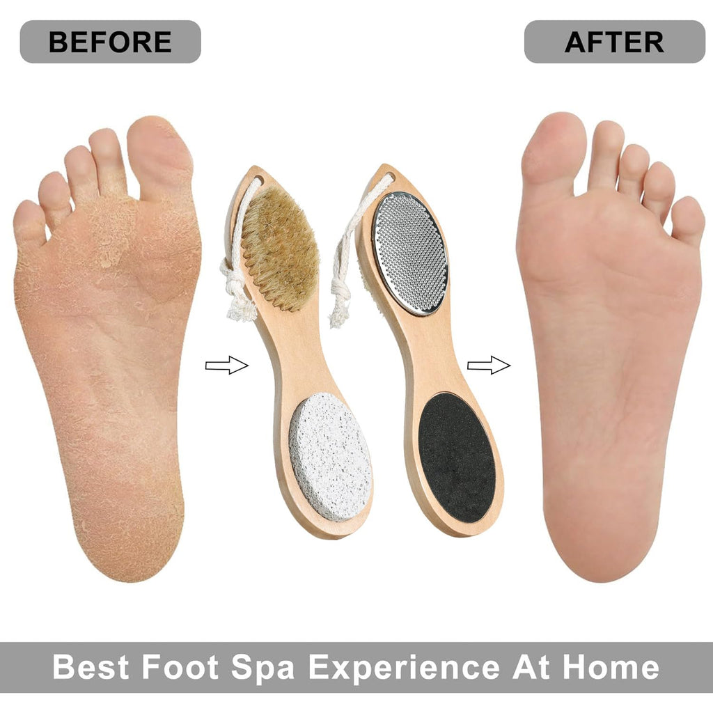 Ergonomic wooden foot file used on heel