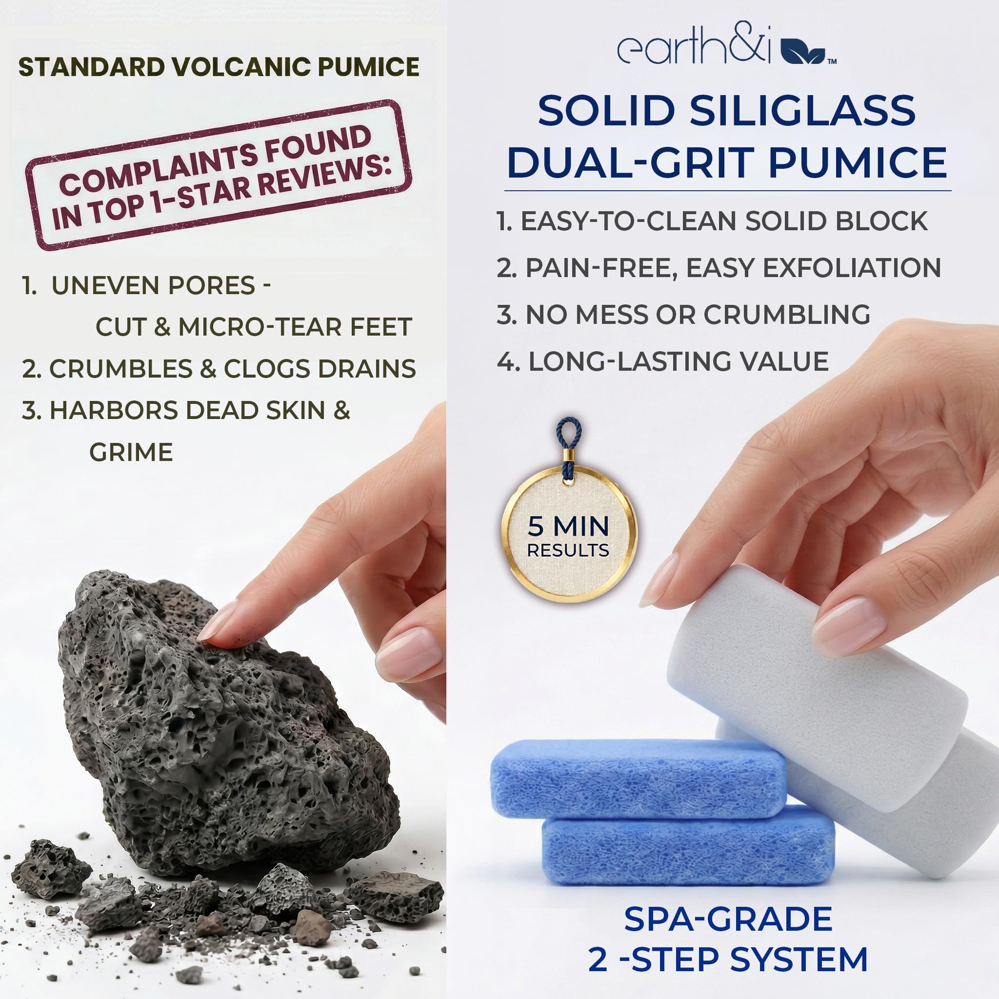 Four piece pumice stone collection for foot care
