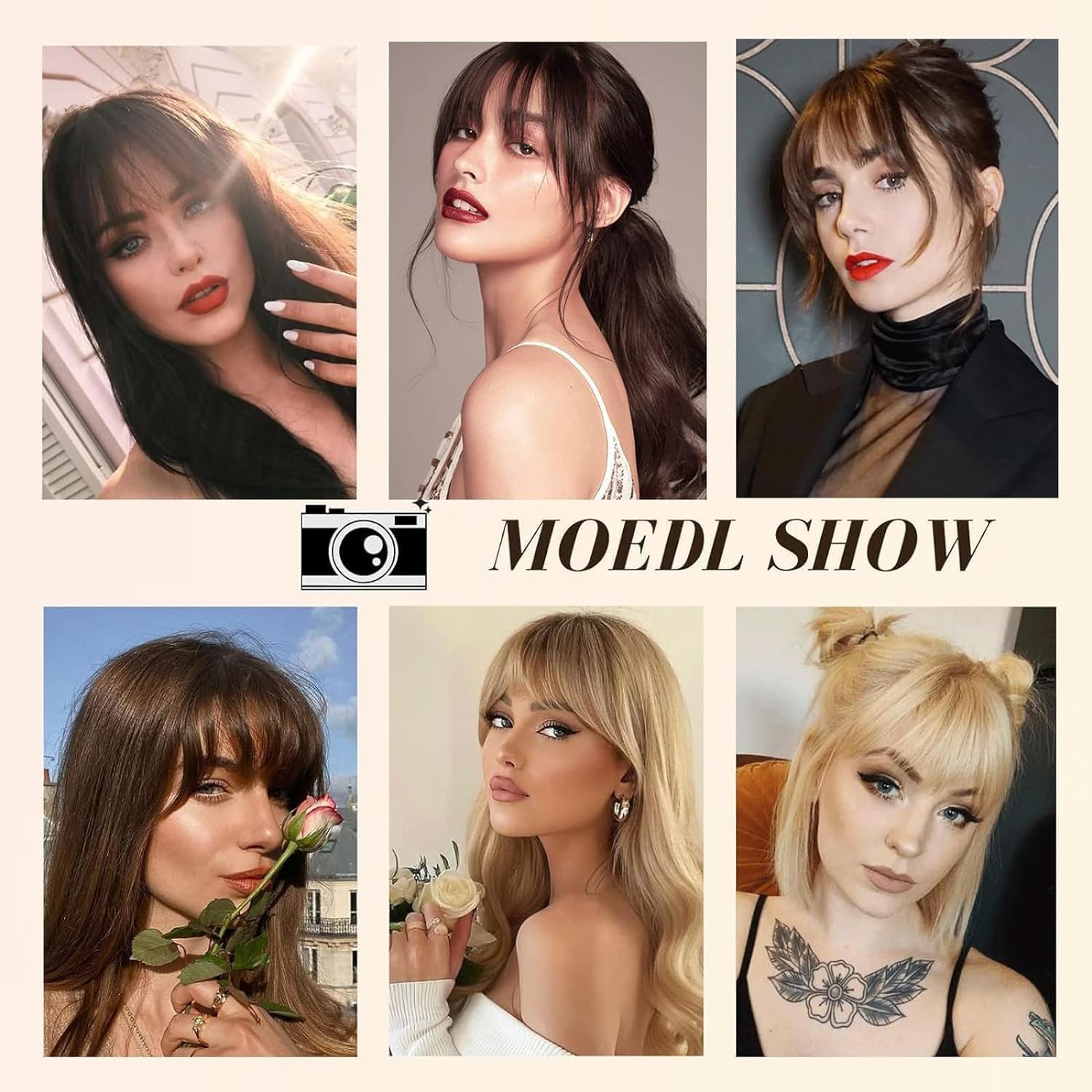 ELEFOCUS real human hairpieces wispy fringe styling versatility overview