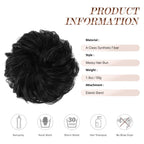 Close up look of premium heat resistant synthetic fibers on FESHFEN hair bun.