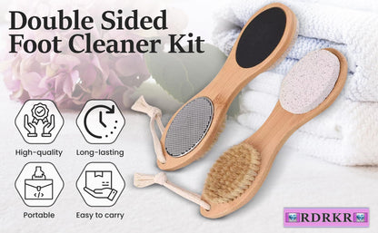 Boar bristle brush side of the 4-in-1 foot care tool for deep cleansing