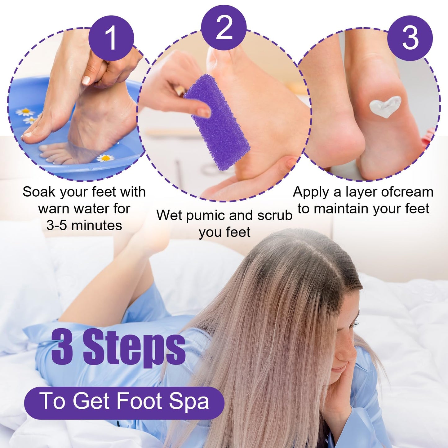 Double-sided texture of Meyeyaia pedicure cleaning sponge