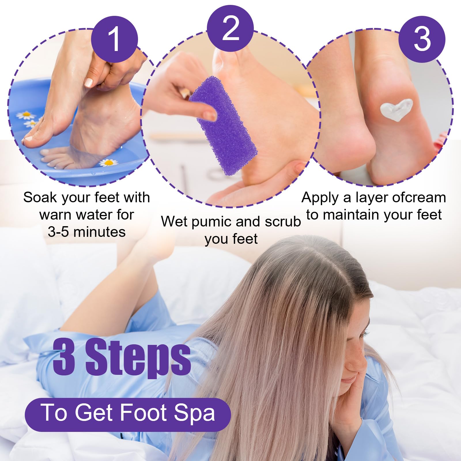 Double-sided texture of Meyeyaia pedicure cleaning sponge