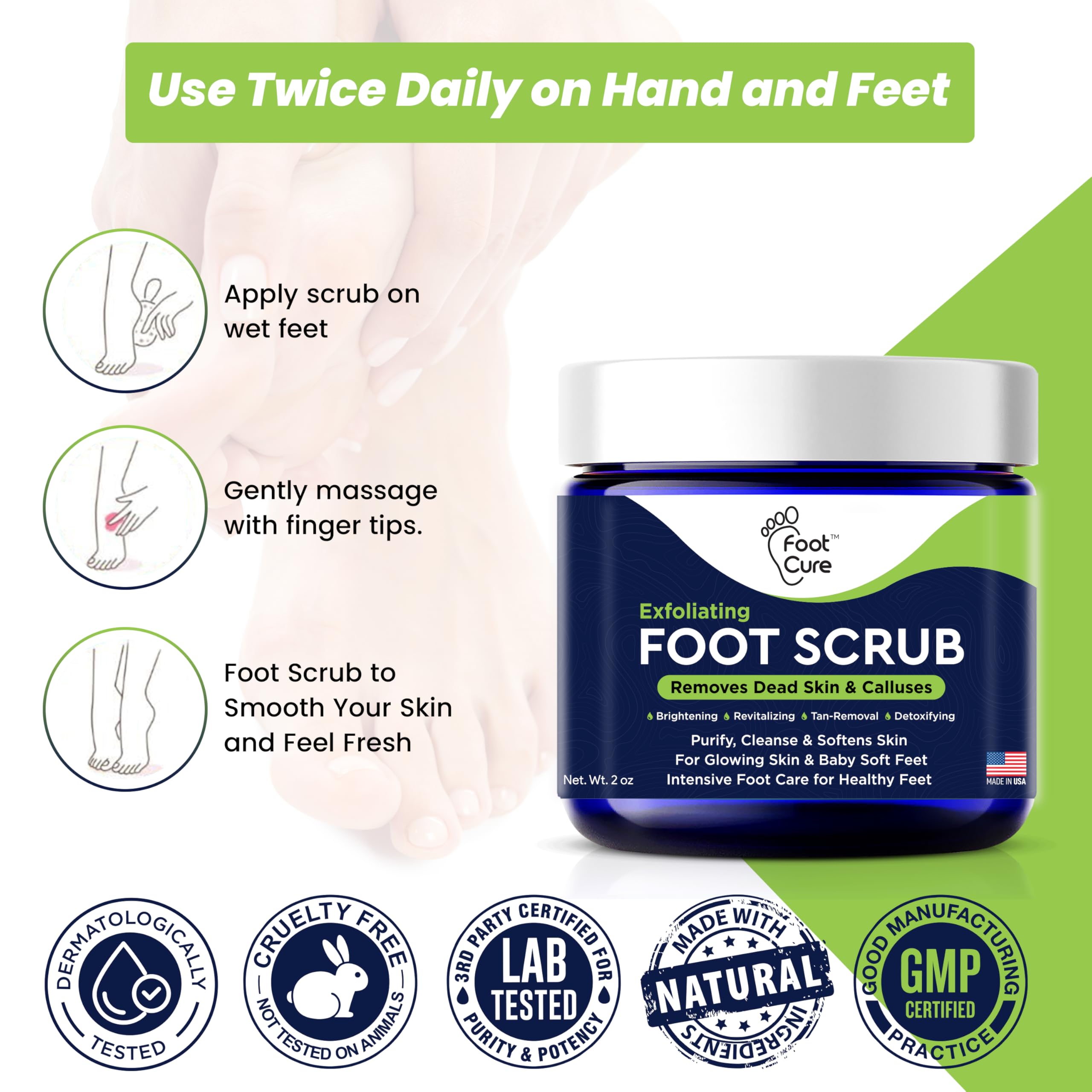 Authentic USA imported Foot Cure skincare product packaging