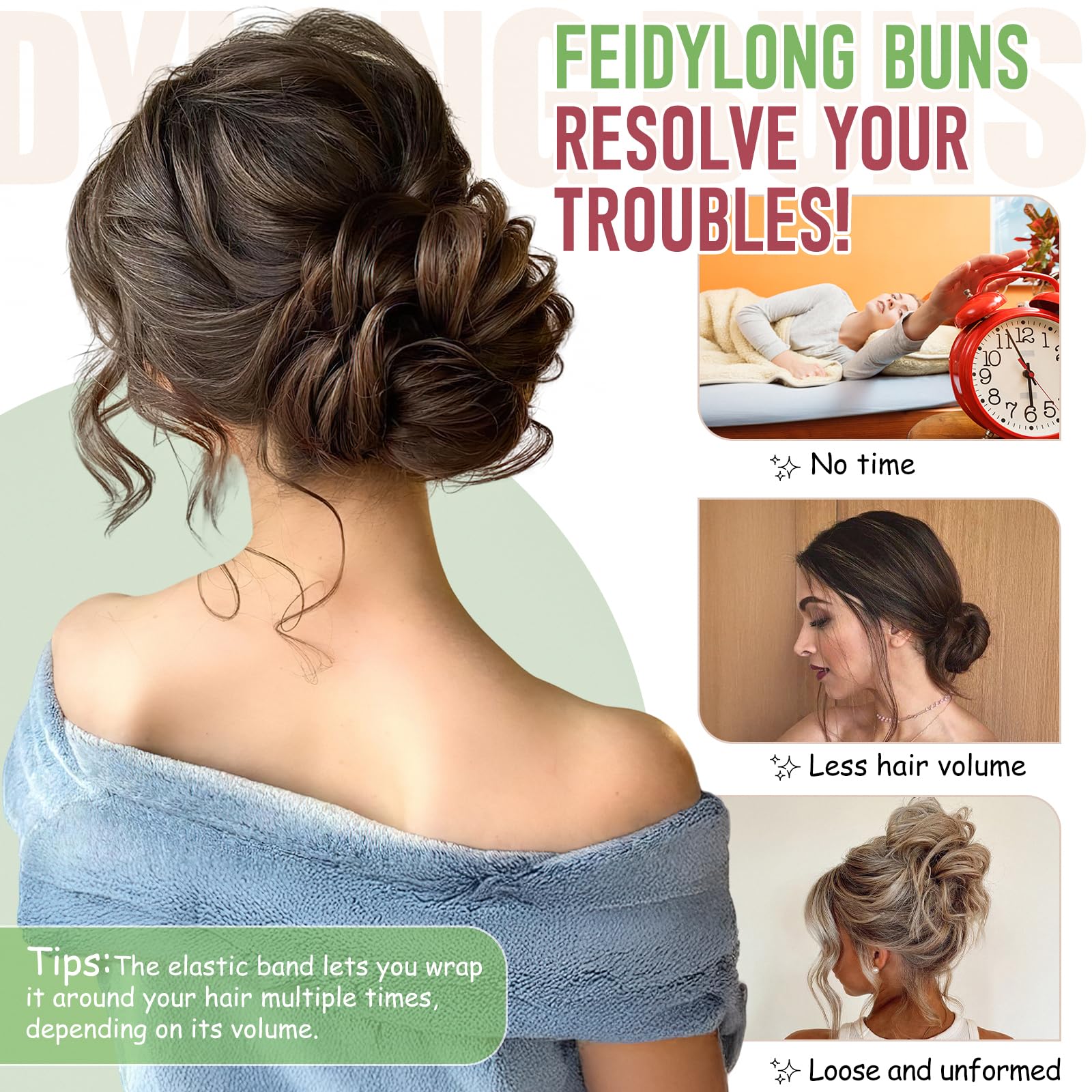 Side angle of the FeidyLong dark brown hair extension piece blending with natural hair.