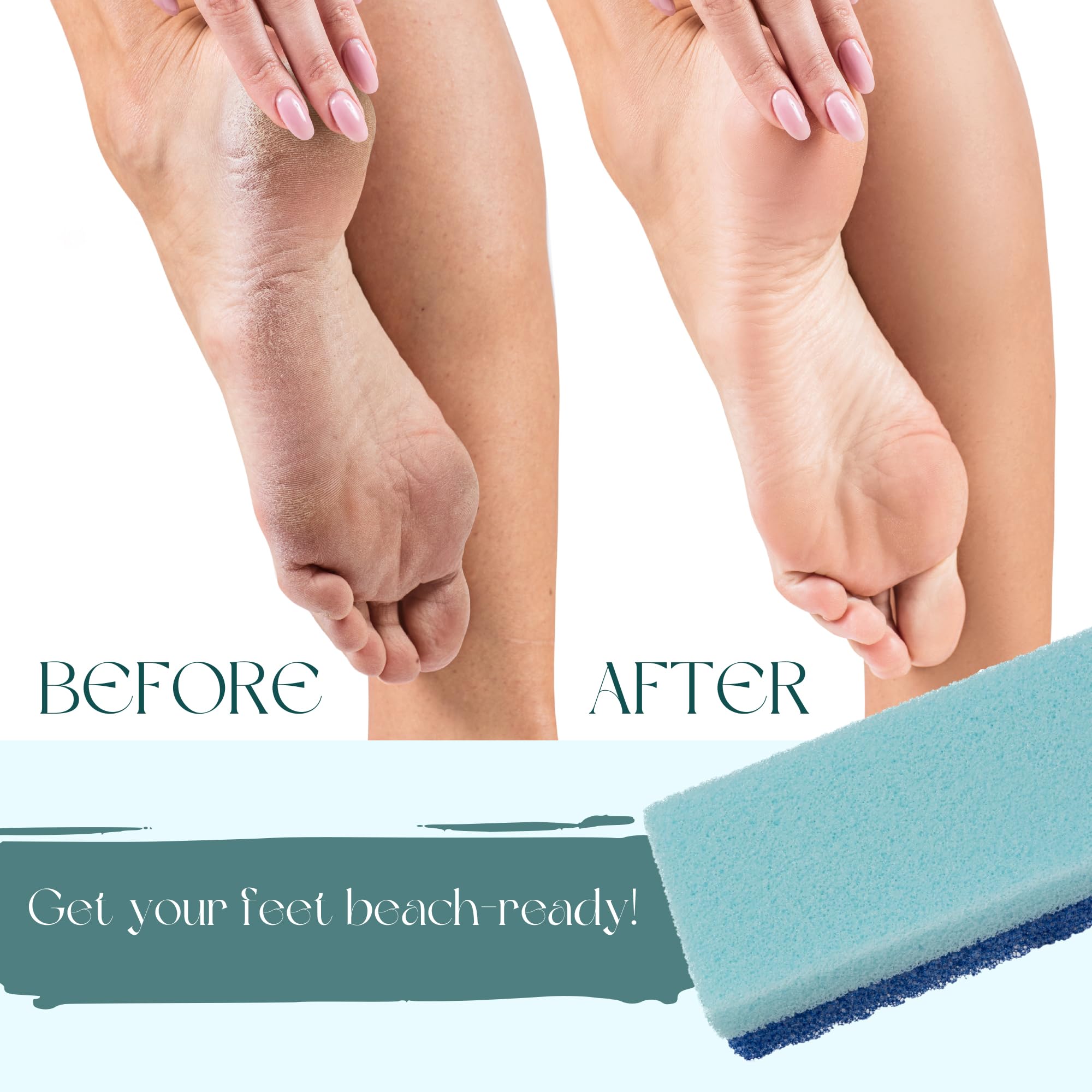 Set of four blue Mantello foot exfoliators in packaging