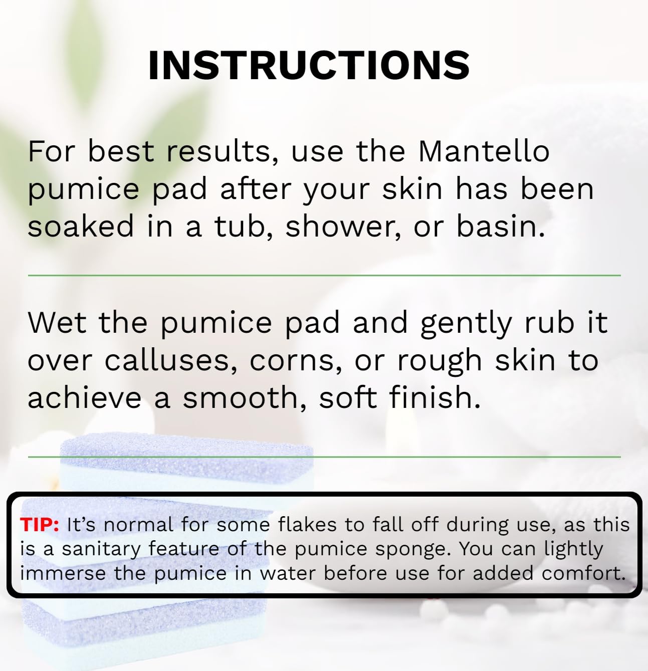Woman using Mantello pumice stone on heel in shower