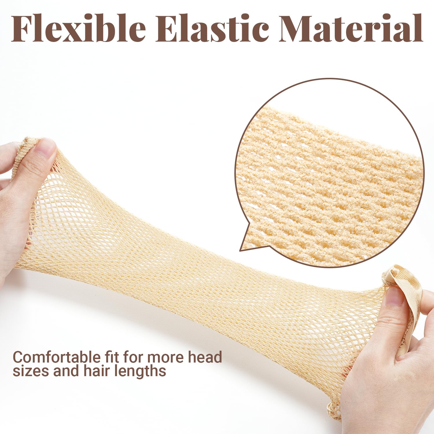 Double layer nylon hair nets stretch demonstration