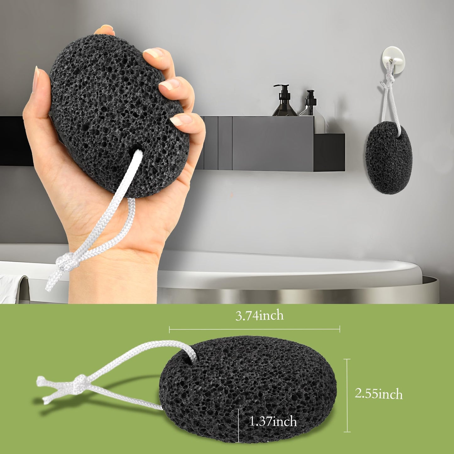 Using Salvmary pumice stone on rough heel for callus removal