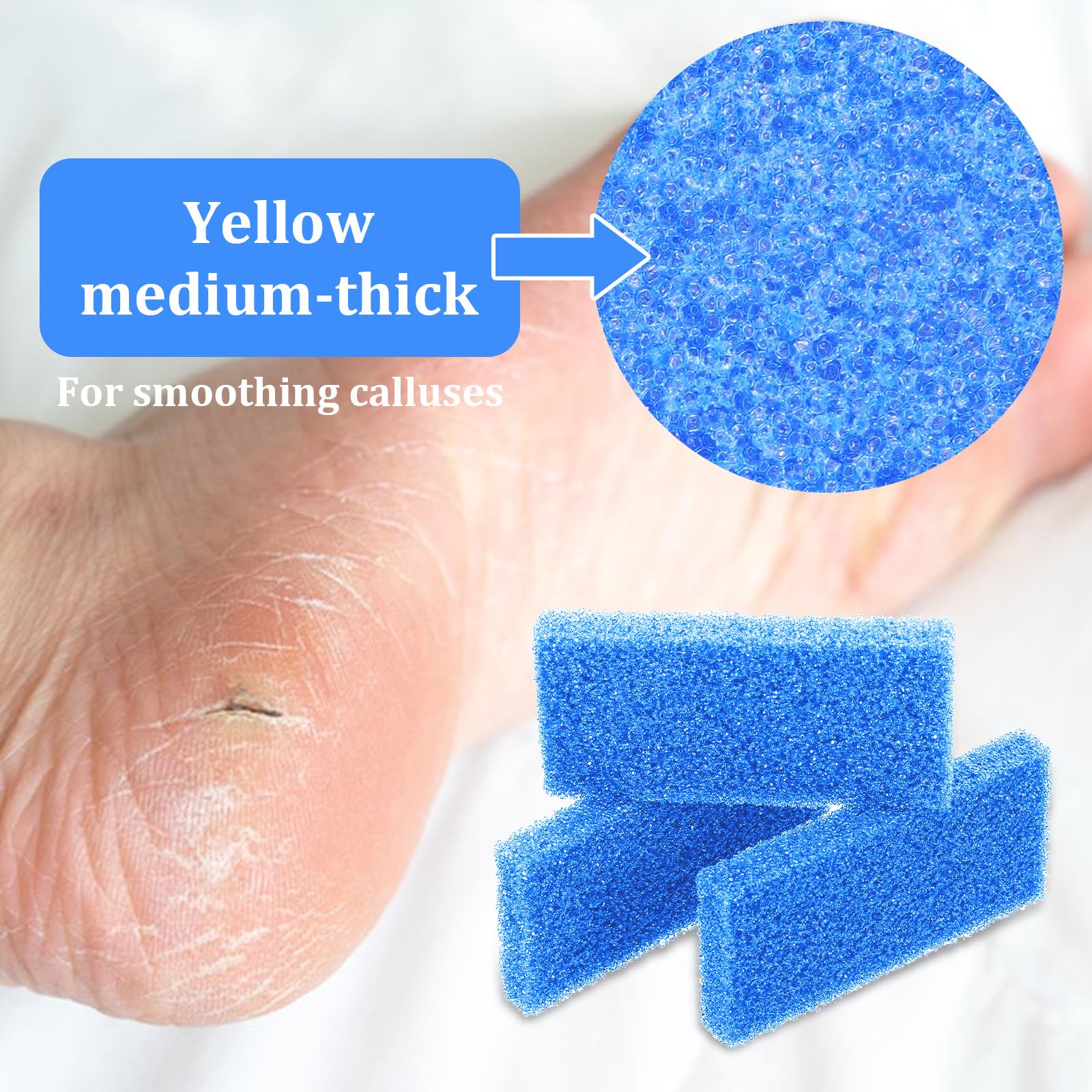 Blue synthetic foam pumice stone texture close up