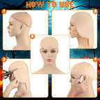 Package contents of Kangaroo bald head cap and nylon wig cap