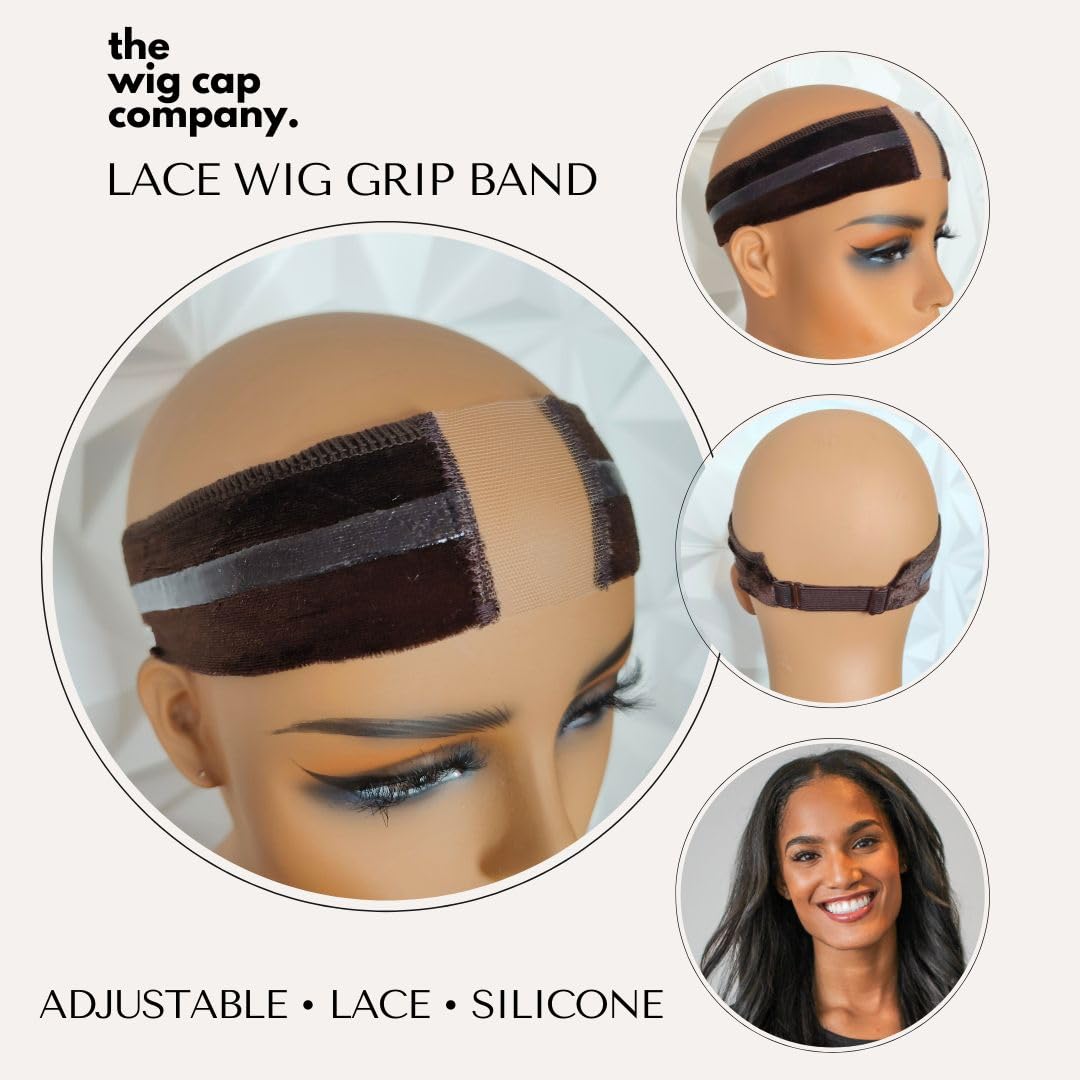 Silicone strip detail on the inside of the wig gripper band