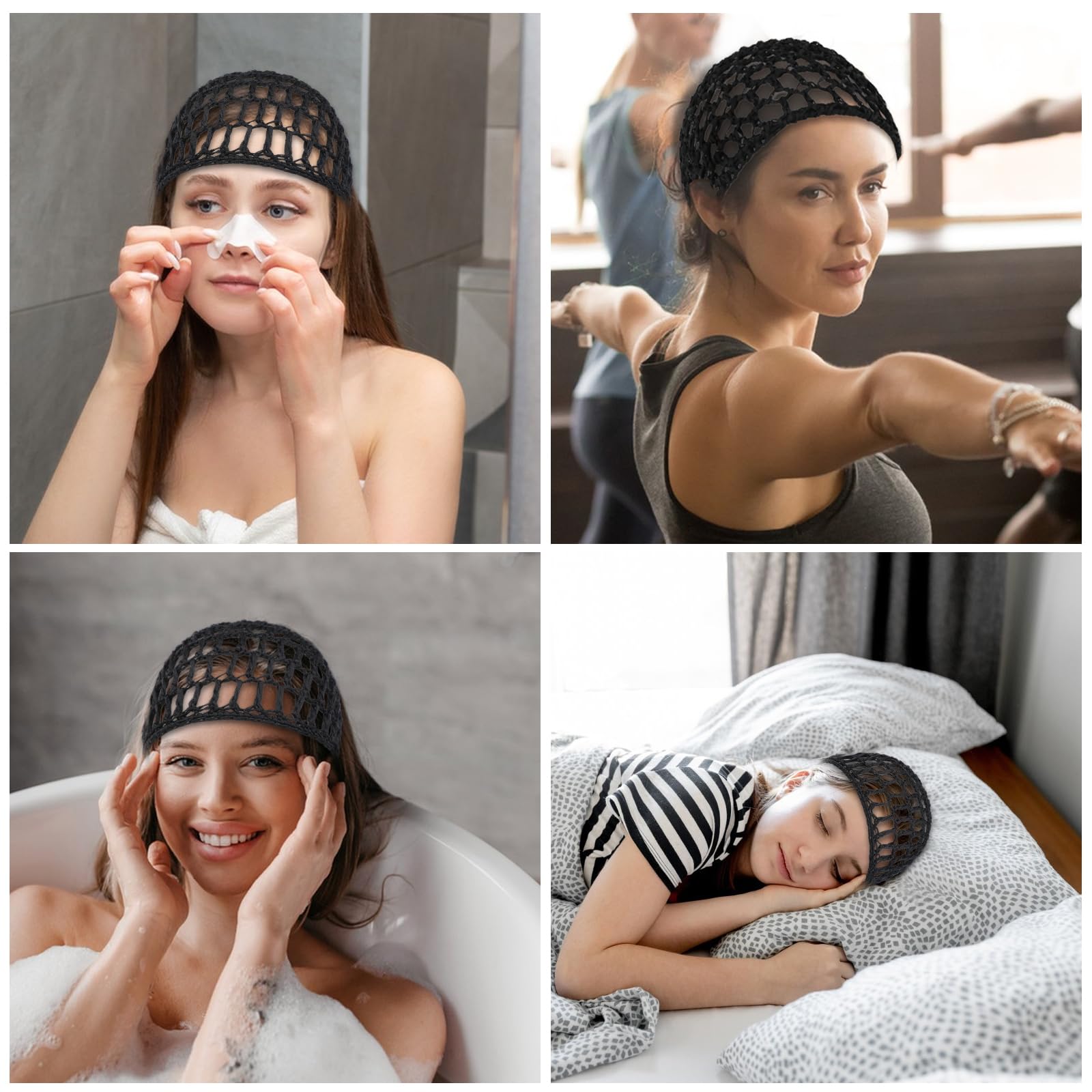 Elastic breathable hair net for curly hair protection